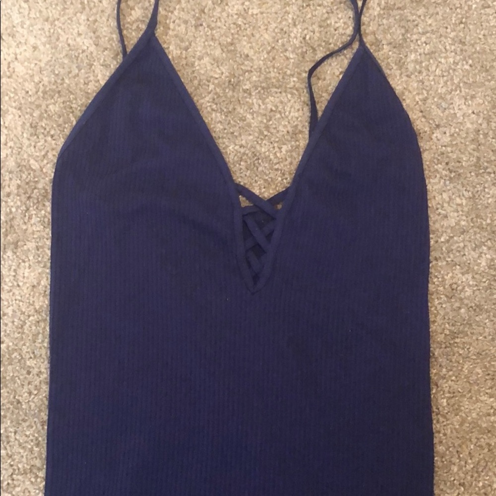Navy blue free people tank top